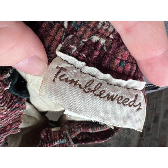 skirt velour paisley  Aline maroon wine pink - Picture 8 of 9